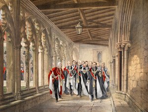 The Deans Cloister, Windsor, 10th March, 1863, from A Memorial of the Marriage of Edward VII and Alexandra of Denmark by English School