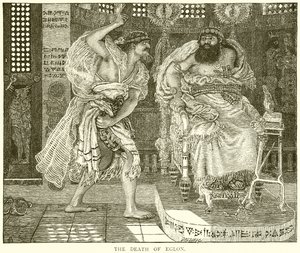 The Death of Eglon by English School