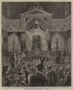 The Death of King Victor Emmanuel, the Body of the King Lying in State in the Chapelle Ardente of the Quirinal, at Rome by English School