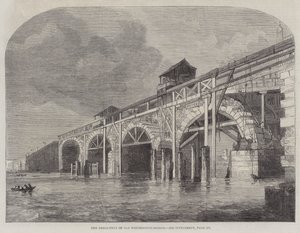 The Demolition of Old Westminster-Bridge by English School