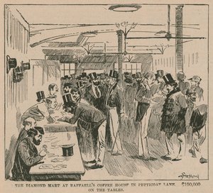 The Diamond Mart at Raffaells Coffee House in Petticoat Lane by English School