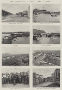 The Disturbances in Crete, Views at Candia by English School