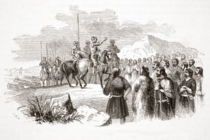 The Earl of Richmond Addressing the Welsh Chieftains at Milford Haven, 19th Century by English School