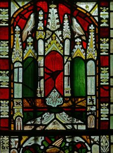 The East window depicting a canopy with birds