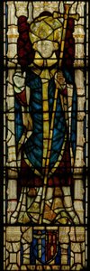 The East window depicting an Archbishop by English School