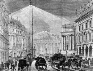 The Electric Light at the Mansion House, from The Illustrated London News 1881