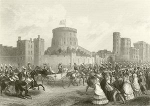 The Emperor and Empress of the French at Windsor Castle by English School