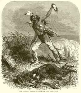 The Exultant Indians Mutilate the Dead Body by English School