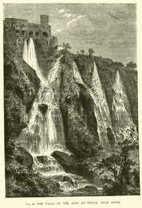 The Falls of the Anio at Tivoli, near Rome by English School