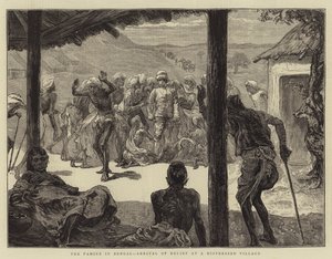 The Famine in Bengal, Arrival of Relief at a Distressed Village by English School