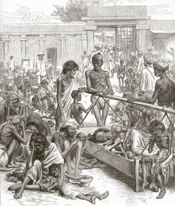 The Famine in India: Natives Waiting for Relief at Bangalore by English School