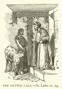 The Fatted Calf, St Luke, xv, 23 by English School