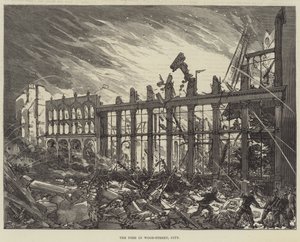 The Fire in Wood-Street, City by English School