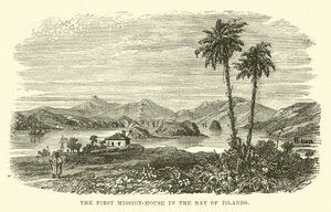 The First Mission-House in the Bay of Islands by English School