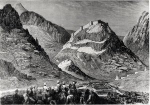 The Fort of Ali Musjid in the Khyber Pass by English School