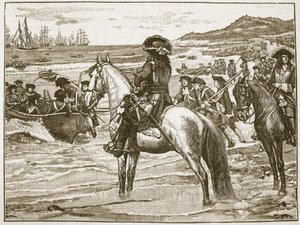 The French retreating from Torbay, illustration from Cassell