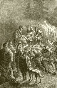 The Funeral Rites of a Barbarian Chief by English School