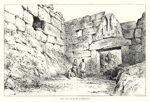 The Gate of Lions at Mykenae by English School