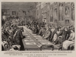 The General Election, Scottish Peers at Holyrood Palace Electing Their Representatives by English School