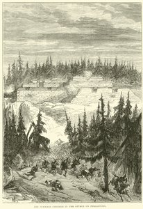 The Germans checked in the attack on Phalsbourg, 1871 by English School