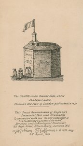 The Globe, Bankside, London, based on an old view of London published in 1579 by English School