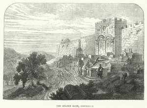 The Golden Gate, Jerusalem (engraving) by English School