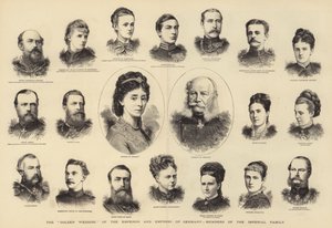 The "Golden Wedding" of the Emperor and Empress of Germany, Members of the Imperial Family by English School