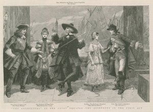 The Gondoliers at the Savoy Theatre - the quintette in the first act by English School