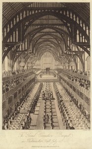 The Grand Coronation Banquet in Westminster Hall by English School