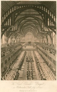 The Grand Coronation Banquet of King George IV at Westminster Hall, 17 July 1821 by English School