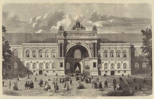 The Grand Entrance to the Paris Exhibition, in the Champs Elysees by English School