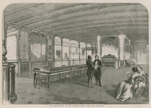 The Grand Saloon of the Great Eastern steam ship by English School