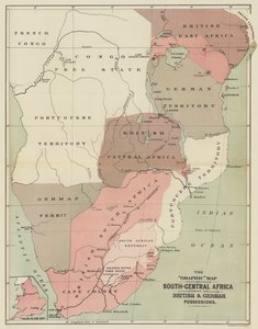 The Graphic Map of South-Central Africa showing the British and German Possessions by English School