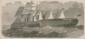 The Great Eastern steam ship as she will appear at sea by English School