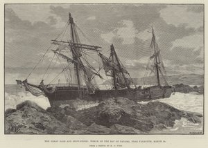 The Great Gale and Snow-Storm, Wreck of the Bay of Panama, near Falmouth by English School