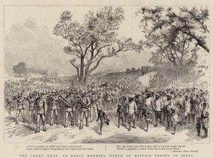 The Great Heat, an Early Morning March of British Troops in India by English School