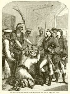 The Great Mogul Delivering to Clive the Dominion over Bengal, Bahar, and Orissa by English School