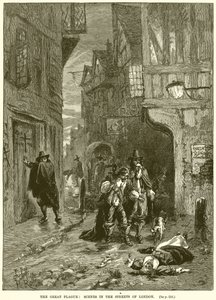 The Great Plague: Scenes in the Streets of London by English School