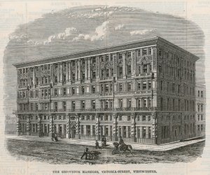 The Grosvenor Mansions, Victoria Street, Westminster, London by English School