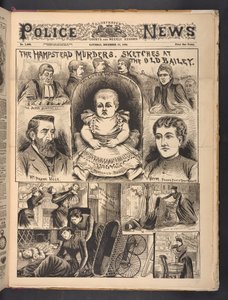 The Hampstead Murders, Sketches at The Old Bailey, from The Illustrated Police News, Saturday 13th December 1890