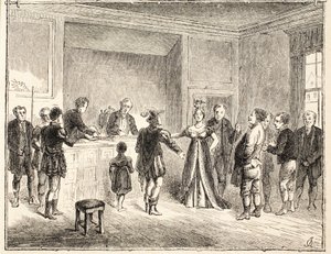 The Hand and Shears, A Case before the Court of Pie-Poudre, from a drawing dated 1811 by English School