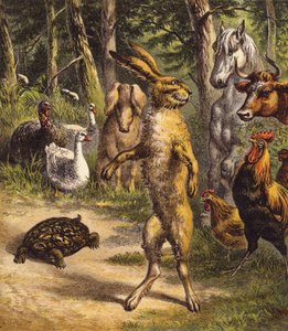 The Hare and the Tortoise by English School
