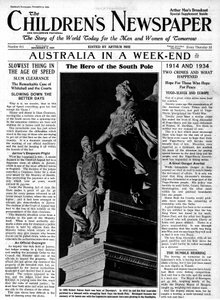 The Hero of the South Pole, Front Page of 