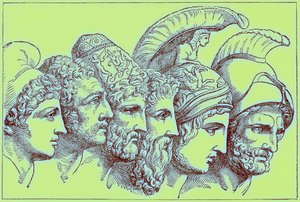 The Heroes of the Trojan War: Paris, Diomedes, Odysseus, Nestor, Achilles, Agamemnon