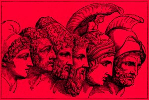 The Heroes of the Trojan War: Paris, Diomedes, Odysseus, Nestor, Achilles, Agamemnon