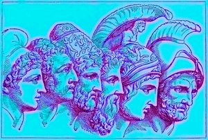 The Heroes of the Trojan War: Paris, Diomedes, Odysseus, Nestor, Achilles, Agamemnon
