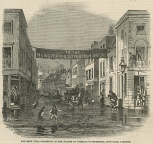 The High Tide: Overflow of the Thames on Tuesday by English School