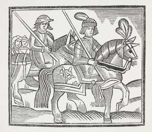 The History of the Life and Death of that Noble Knight Sir Bevis of Southampton, illustration from Chap-books of the Eighteenth Century by John Ashton, pub. 1882 by English School