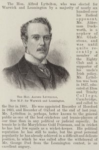 The Honourable Alfred Lyttelton, New MP for Warwick and Leamington