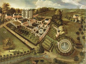 The House and Garden of Llanerch Hall, Denbighshire, c.1662-72 by English School